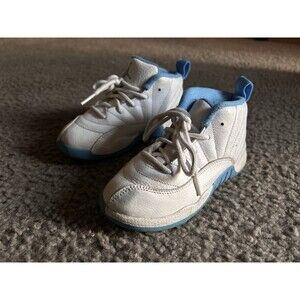 NIKE AIR JORDAN 12 Retro Shoes Sneakers Boys Size 10C University Blue Basketball